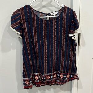 THML navy top with embroidery